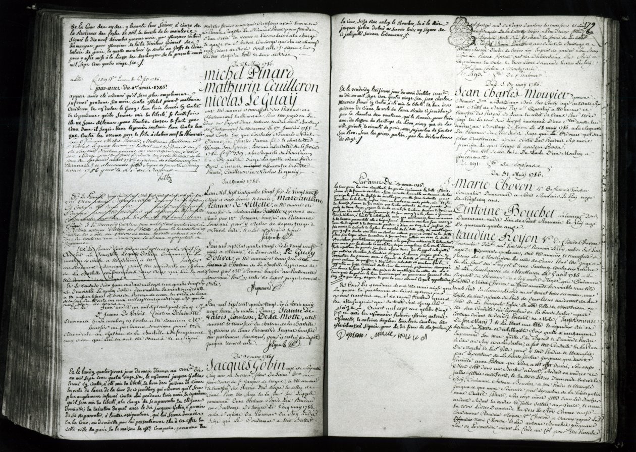 The entering on the prison register of Jeanne de Valois-Saint-Remy, Countess de La Motte (1756-91) by French School