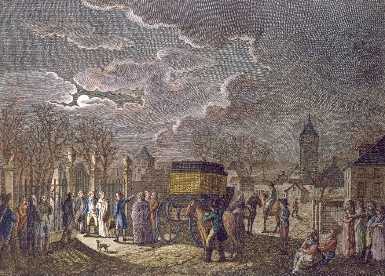 The exchange on 26 December, 1795, of Madame Royale at Basle for 6 French prisoners captured by the Austrians by French School
