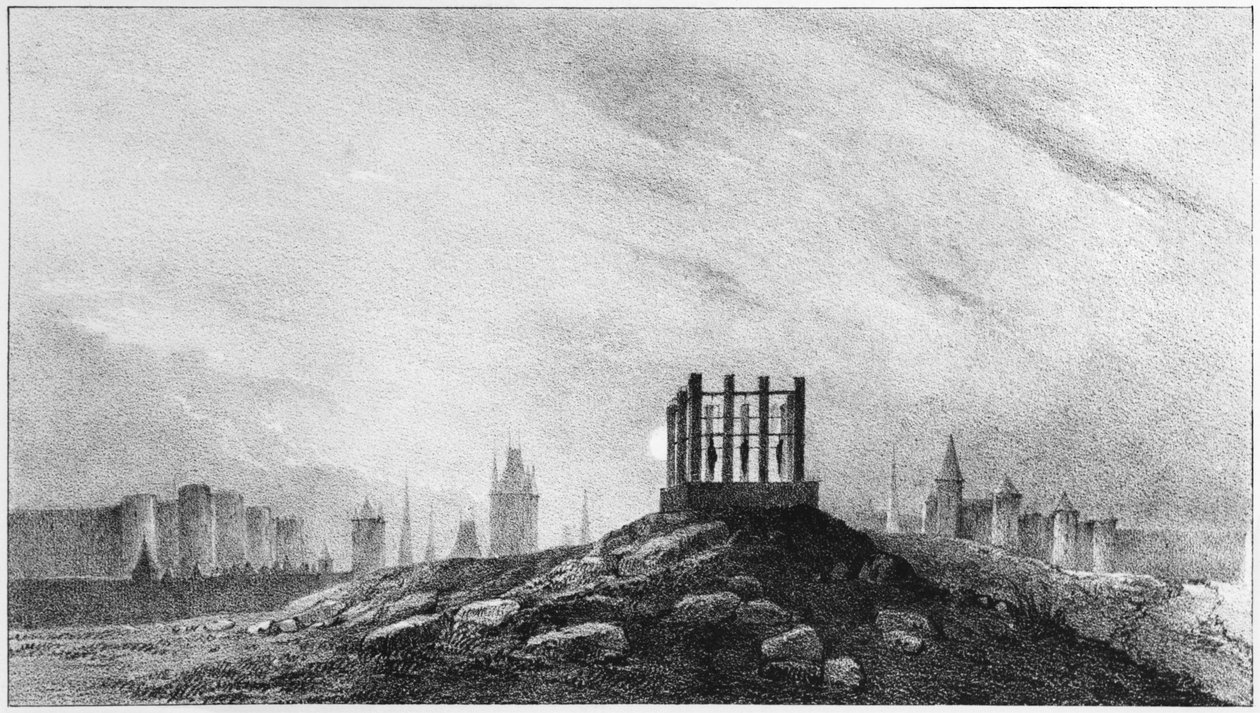 The gibbet of Montfaucon by French School