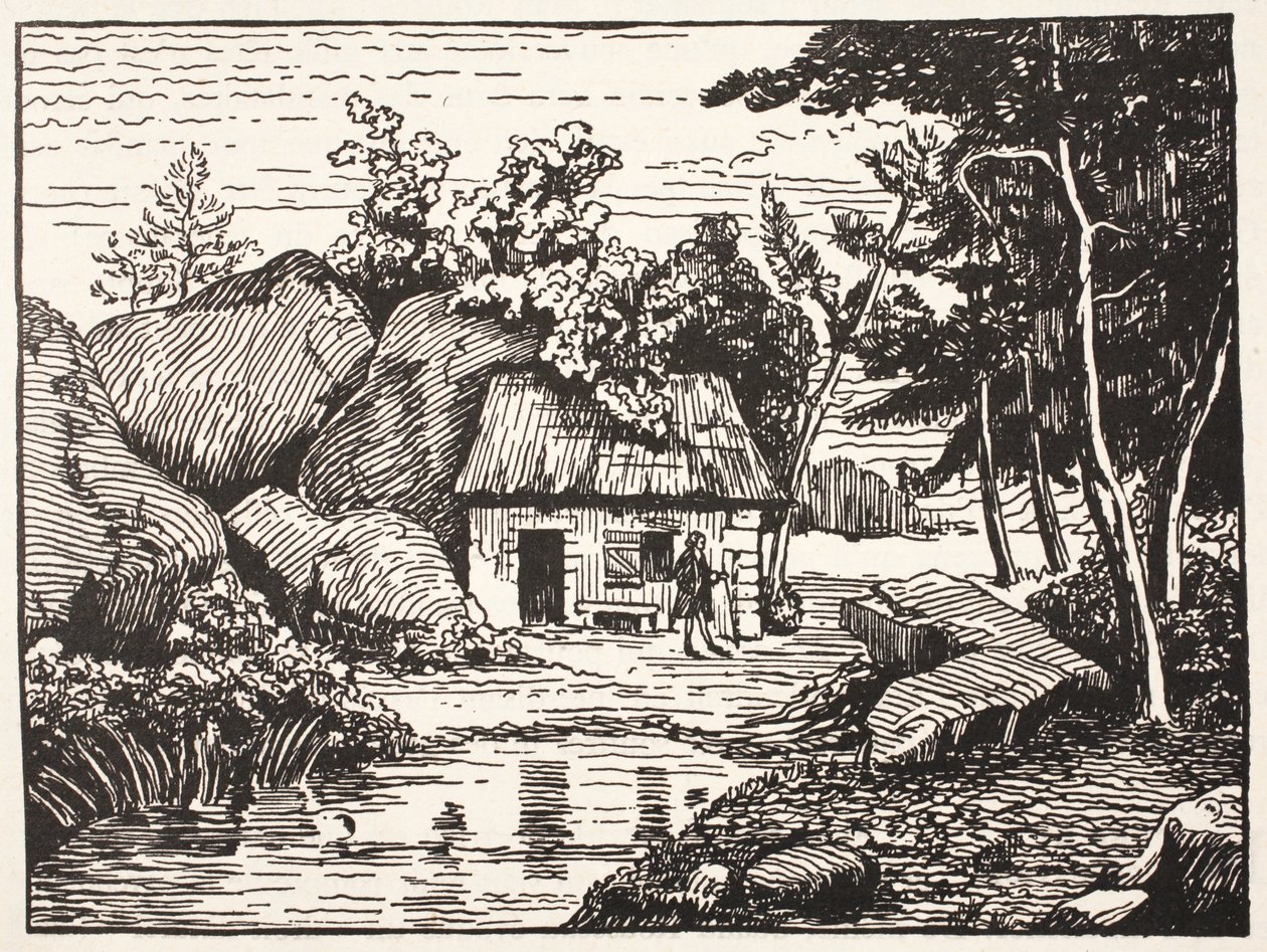 The Hut of J.J. Rousseau by French School