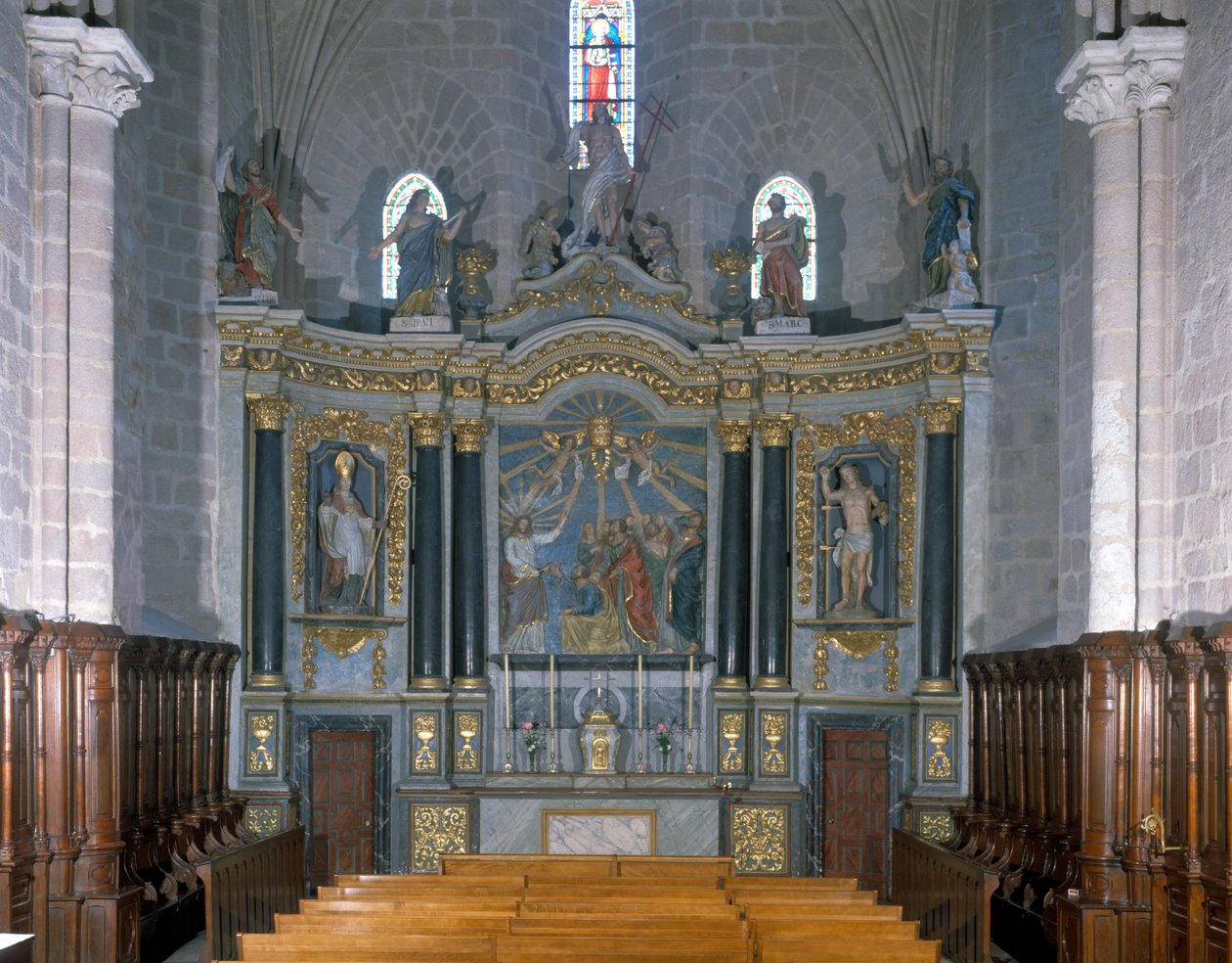 The interior of the church of Pear on Life in Vendée by French School