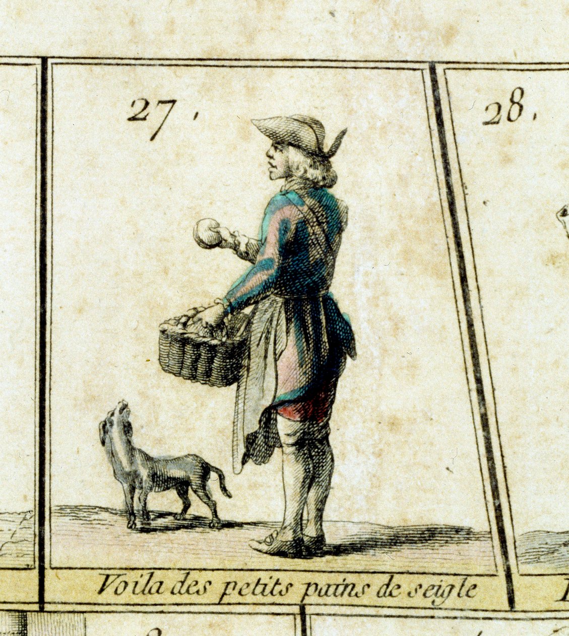 The merchant of rye rolls (detail) by French School