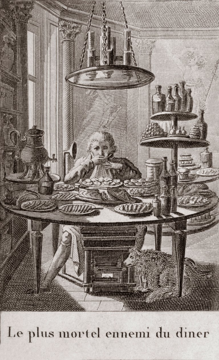 The most deadly enemy of dinner - engraving in 
