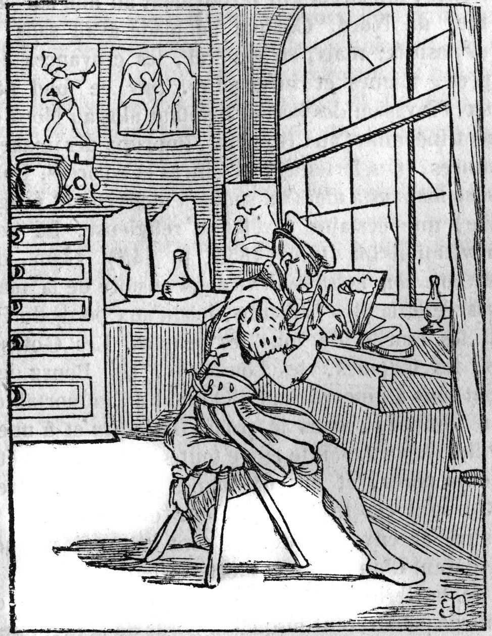 The painter on glass (Vitripictor) in the 16th century by French School