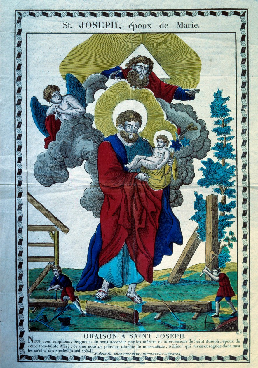 The prayer of Saint Joseph, spousal of Mary Engraving of the 19th century. Paris, Museum of Popular Arts and Traditions by French School