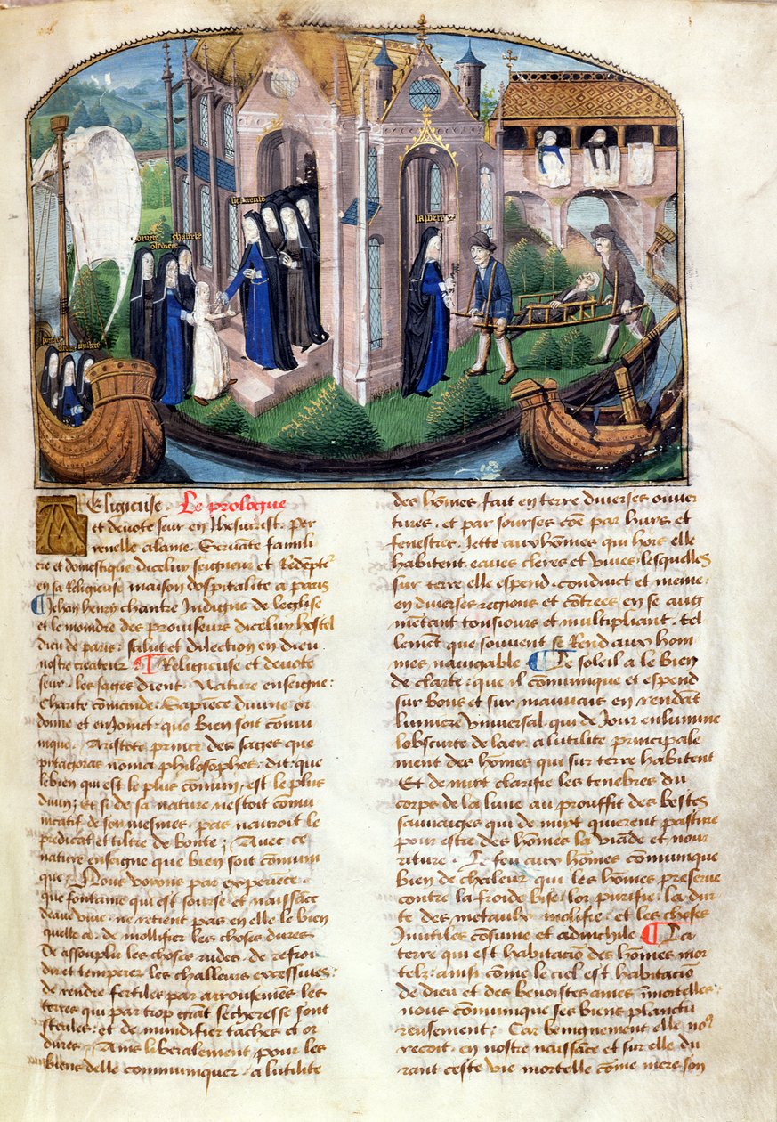 The Reception of a Novice and Welcoming a Patient, from Le Livre de Vie Active de l