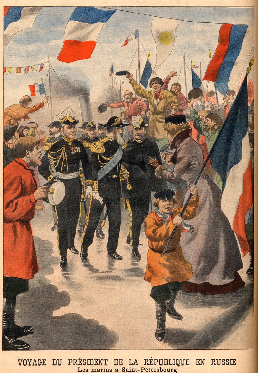 The visit of President Loubet of France to Russia - Travel of the President of the Republic Emile Loubet to Russia. The sailors in St. Petersburg. Le Petit Journal, June 8 by French School