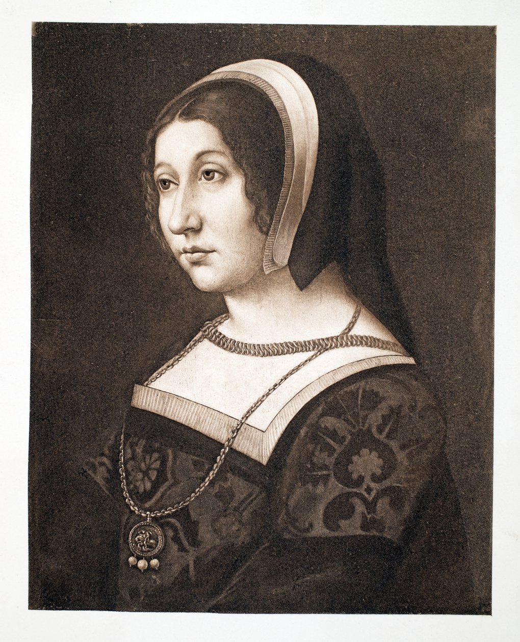 Thought to be Margaret Tudor, Daughter of Henry VII, Queen of Scotland, c.1520, pub. 1902 by French School