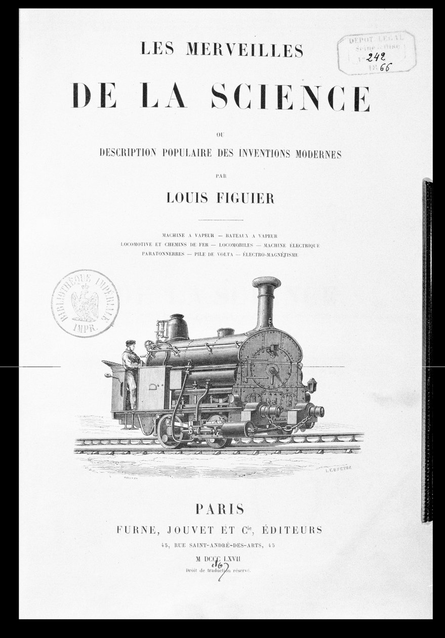 Title Page of Les Merveilles de la Science by Louis Figuier, published by Furne and Jouvet, 1867 by French School