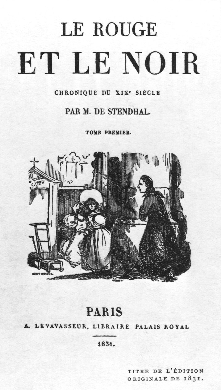Title Page of the First Edition of The Red and the Black by Stendhal Published in 1831 by French School
