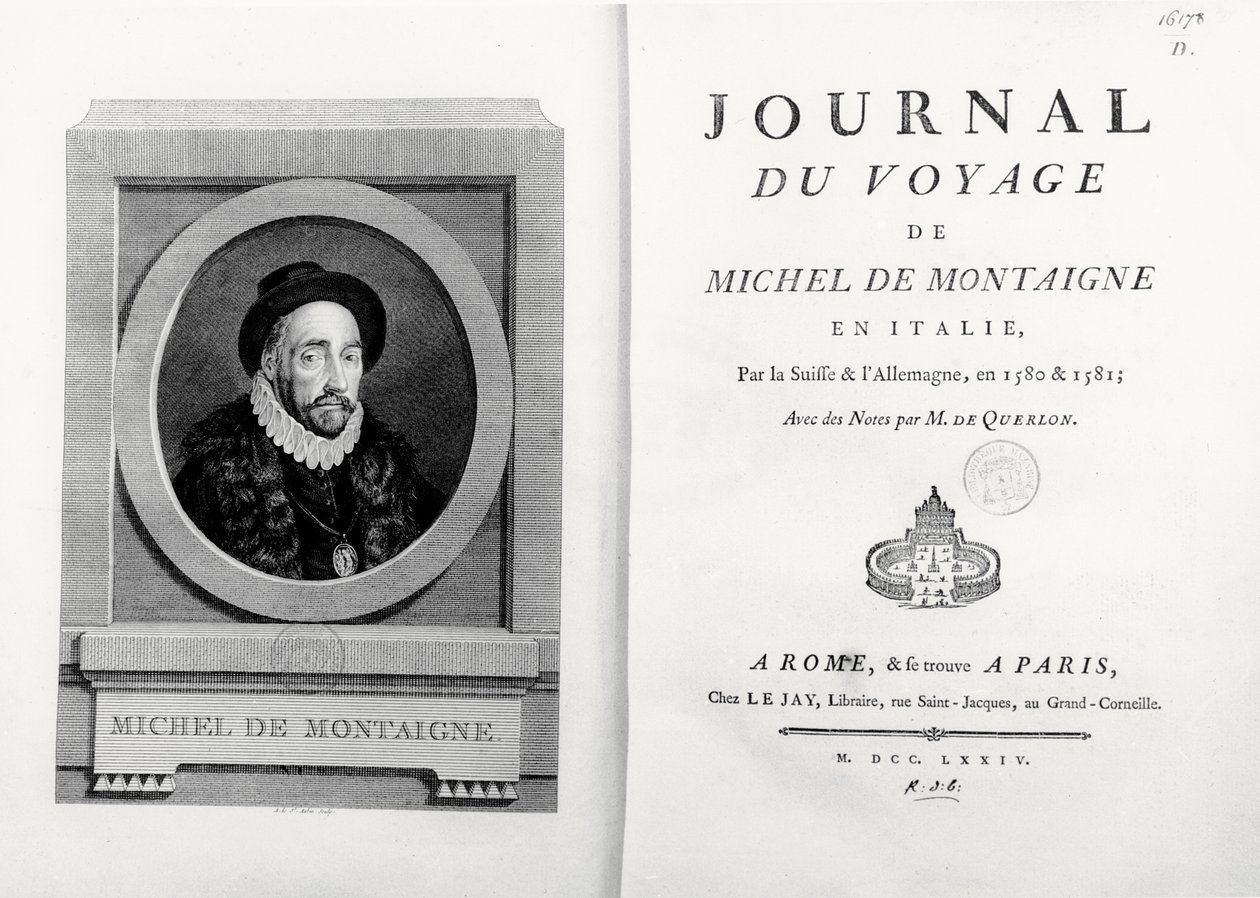 Title page and frontispiece with portrait of the author by A. de Saint Aubin, from 