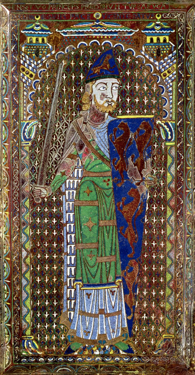 Tomb plaque of Geoffrey Plantagenet from the Cathedral of St. Julien, Le Mans, c.1151-55 by French School