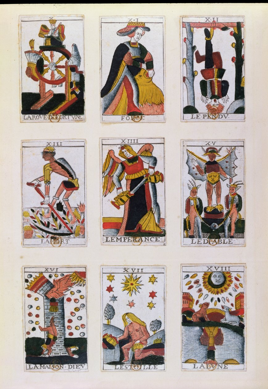 Traditional Tarot Cards by French School