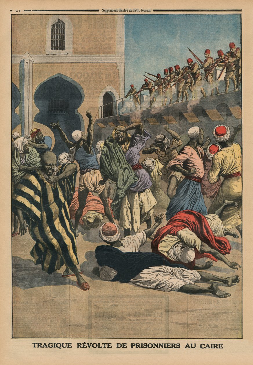 Tragic revolt of prisoners in Cairo, back cover illustration from 