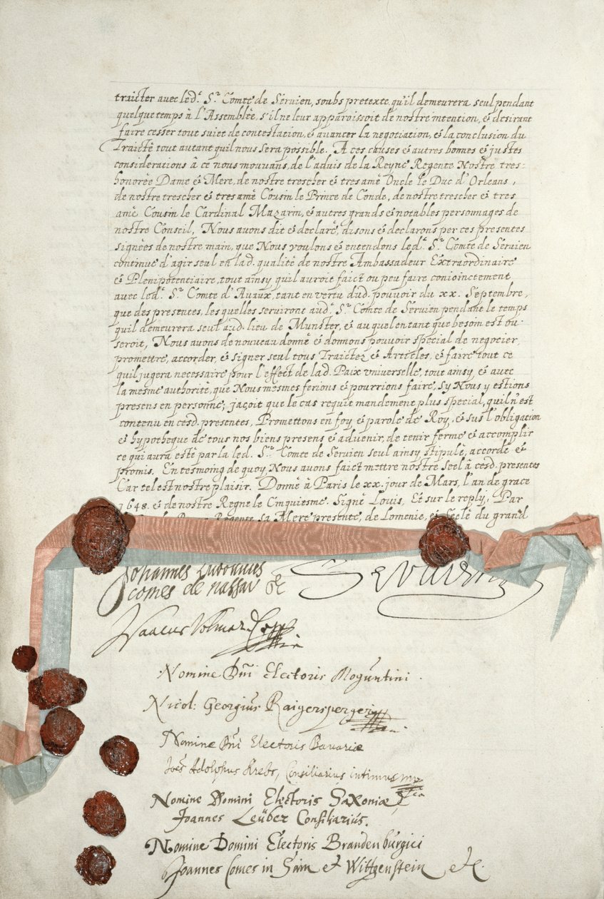 Treaty of Westphalia, signed at Munster, 24th October 1648 by French School