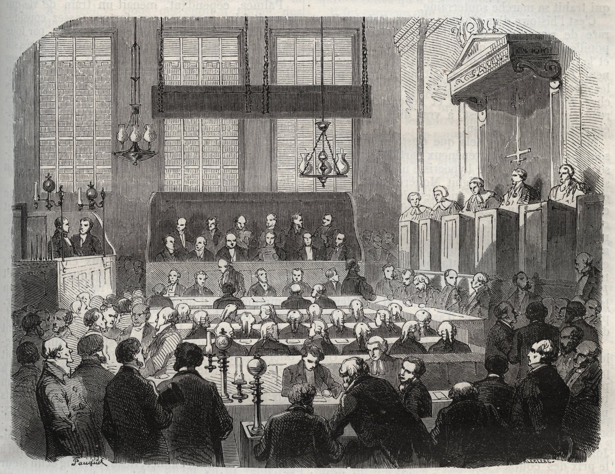 Trial of William Palmer, at the Central Criminal Court, May 1856, for poisoning John Parsons Cook, at Rugeley - Engraving in 
