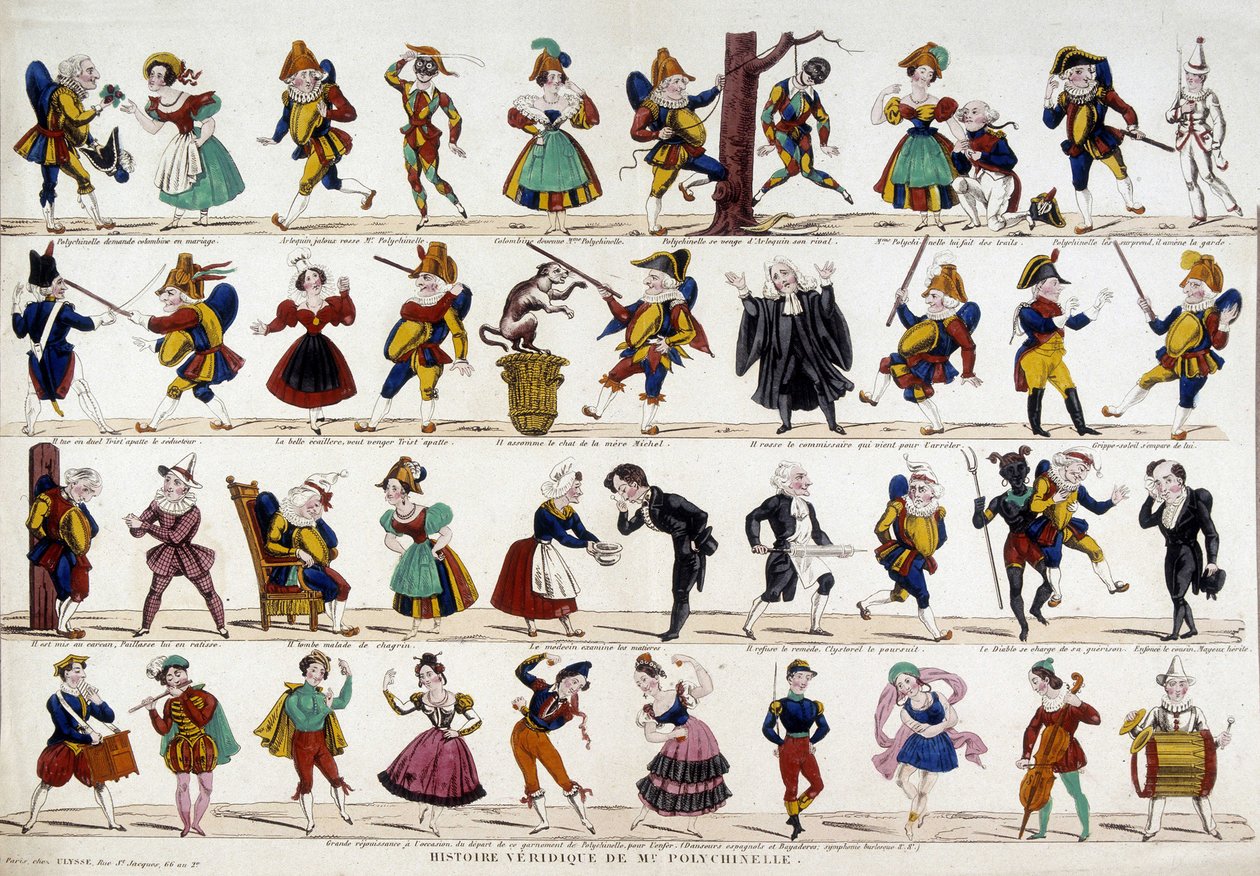 Truthful story of Monsieur Polichinelle. Image of Epinal, 19th century by French School