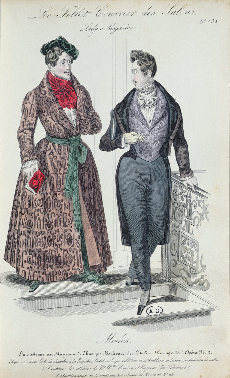 Two Elegant Young Men, 1835 by French School