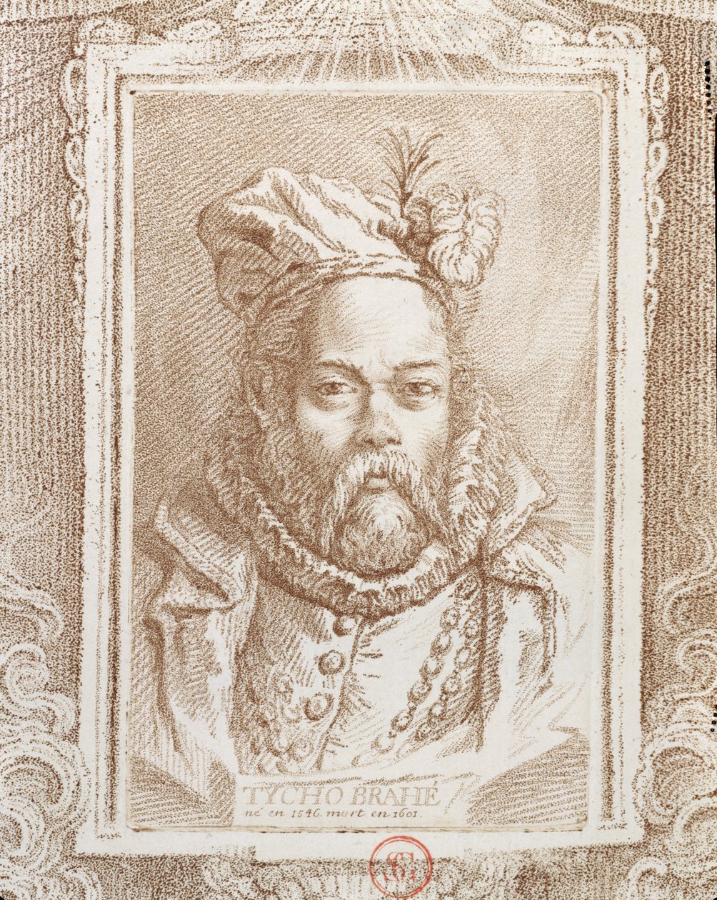 Tycho Brahe (1546-1601), illustration from Histoire des Mathematiciens by Alexandre Saverien (1720-1805), published in Paris, 1766 by French School