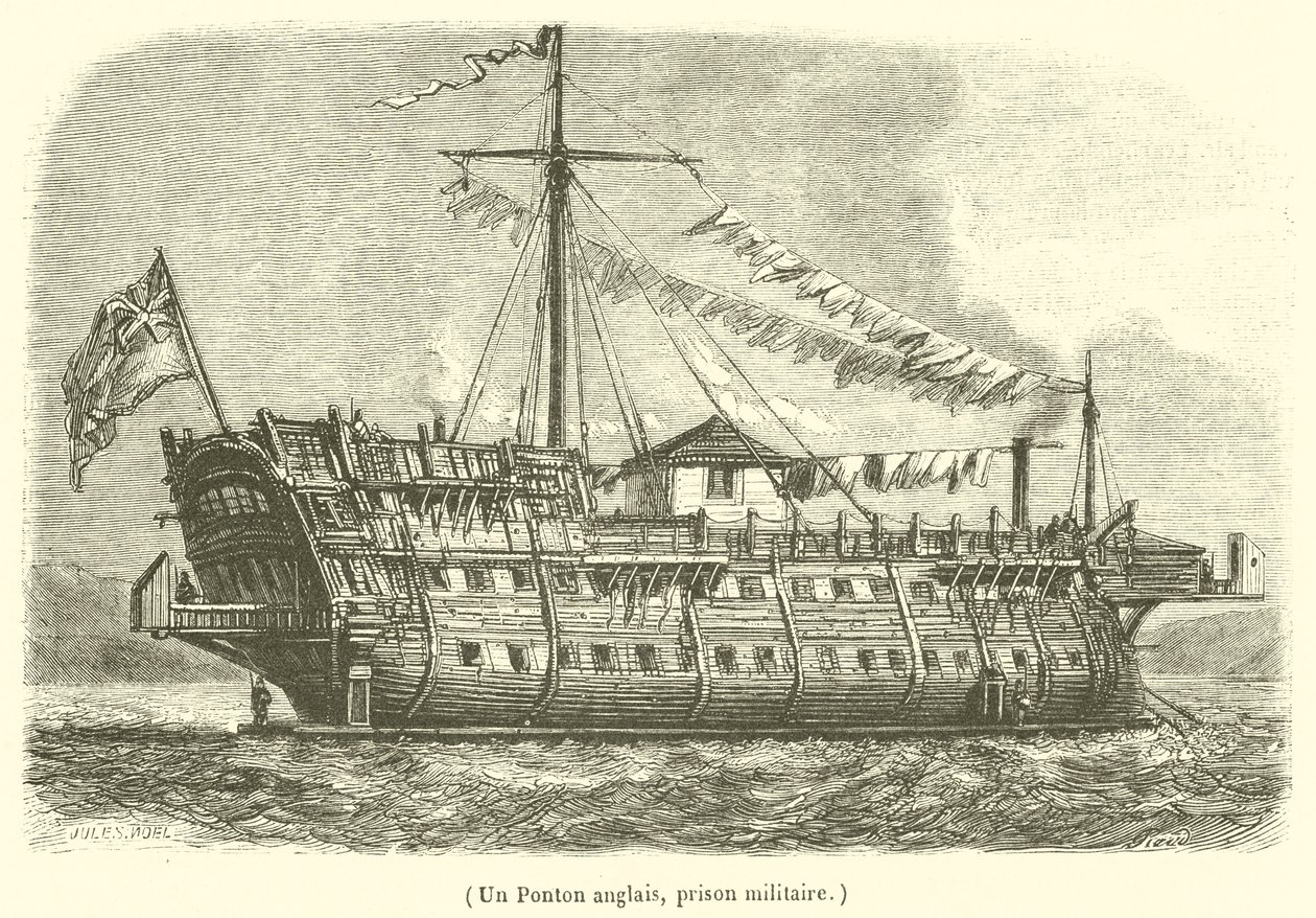 An English Pontoon, Military Prison by French School