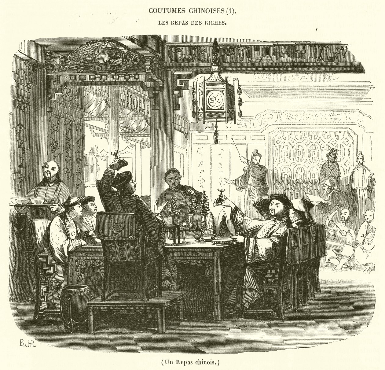 A Chinese Meal (engraving) by French School