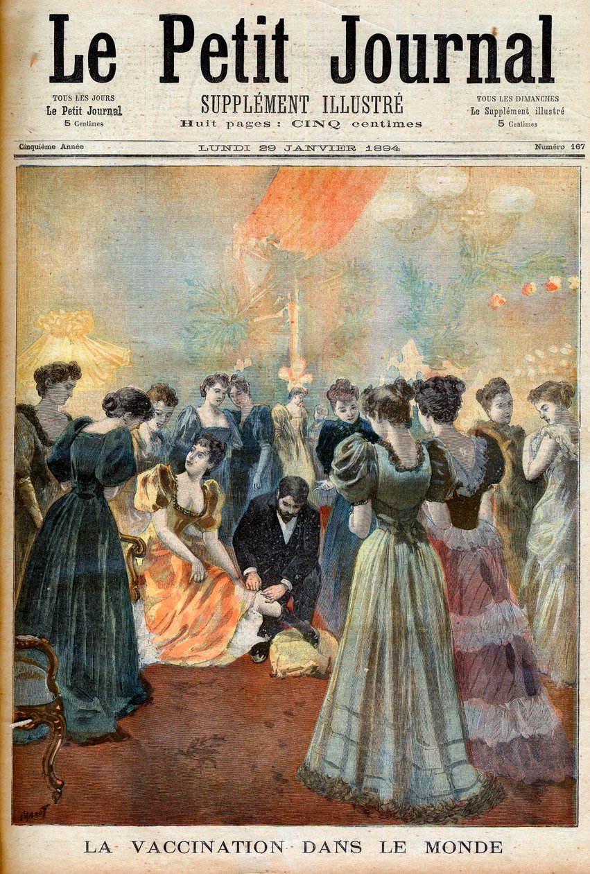 Vaccination at an Evening Reception During a Smallpox Epidemic, from Le Petit Journal, 29th January 1894 by French School