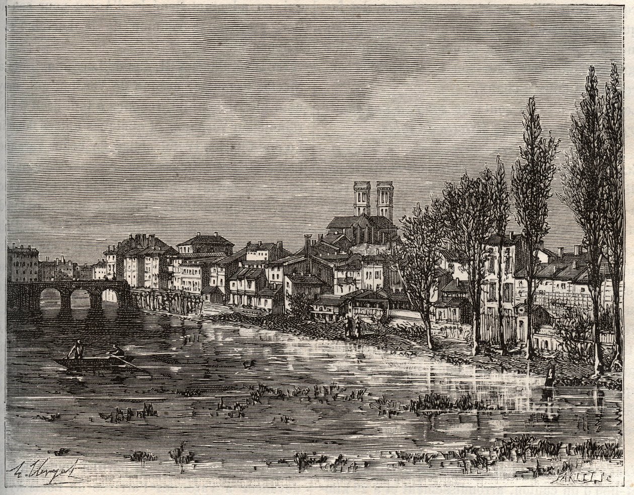 Verdun - Morbihan en Bretagne - Engraving in 