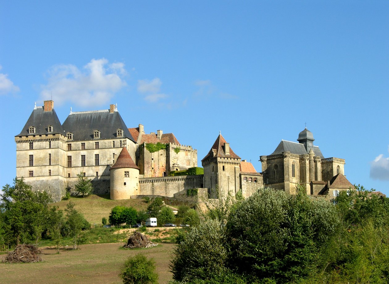 View of Biron Castle, 15th-16th century by French School