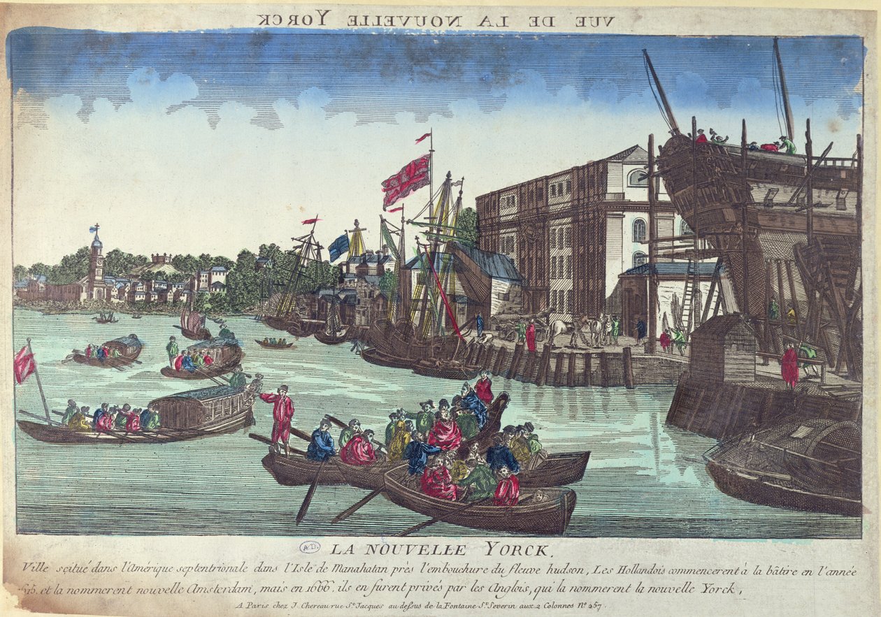 View of New York, Engraved by Balthazar Frederic Leizelt by French School