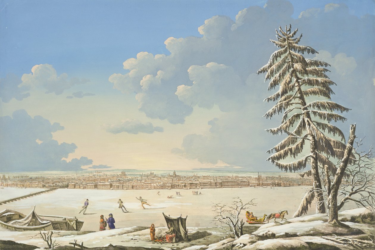 View of St Petersburg, published in Paris c.1850 by French School