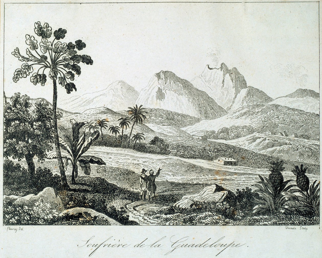 View of a Soufriere in Guadeloupe (engraving) by French School