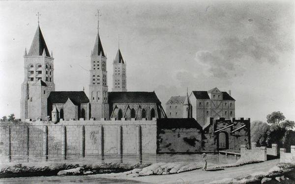View of the Abbey of Saint-Germain-des-Pres at the Start of the 15th Century by French School