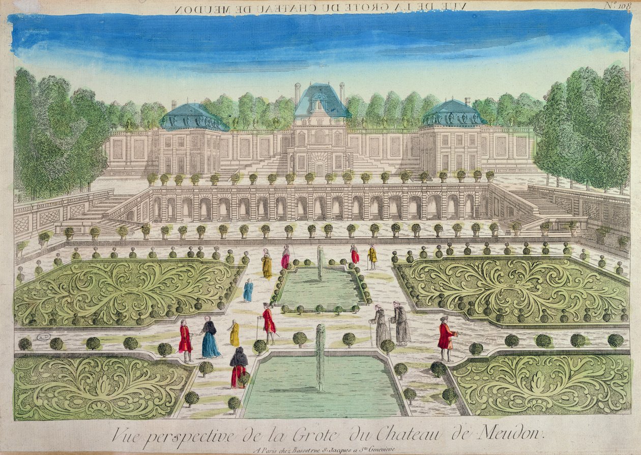 View of the Grotto at the Chateau of Meudon by French School