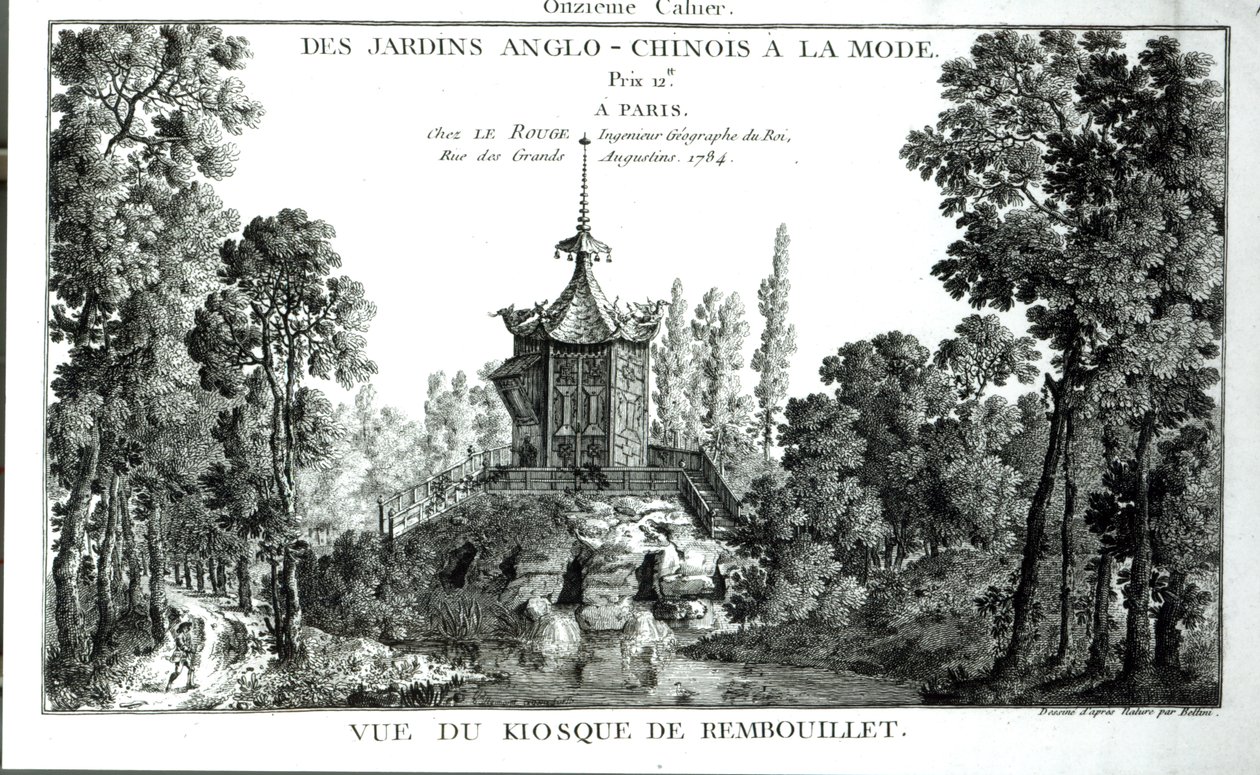 View of the Kiosk at Rambouillet, from Jardins Anglo-Chinois a la mode by George Louis le Rouge, published 1775-78 by French School
