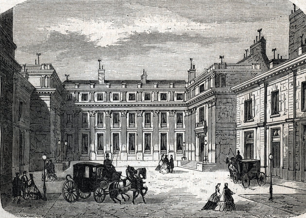 View of the Ministry of Public Education, Hotel de Rochechouart rue de Grenelle, in Paris (1864) by French School