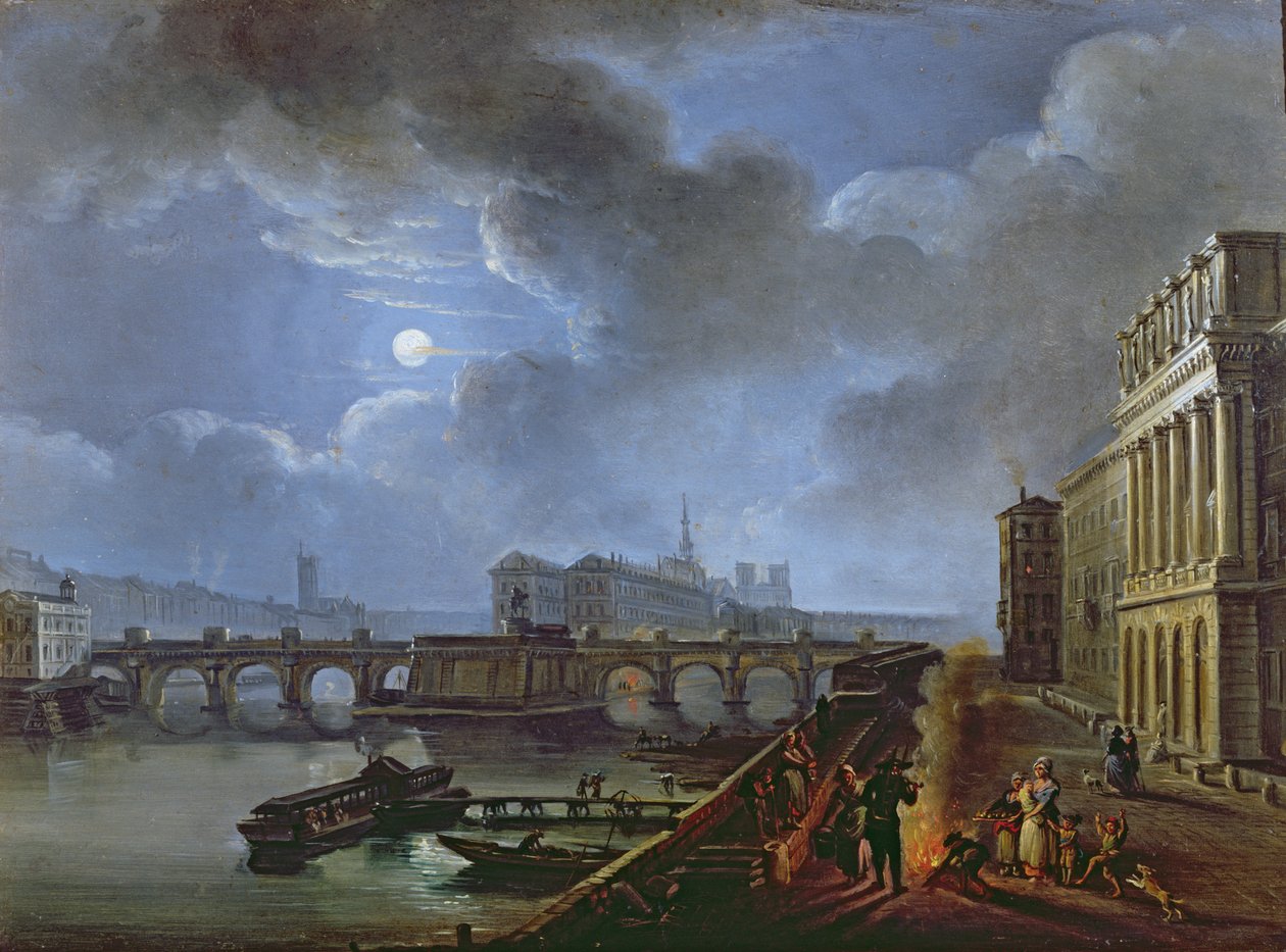 View of the Seine from the Left Bank by French School