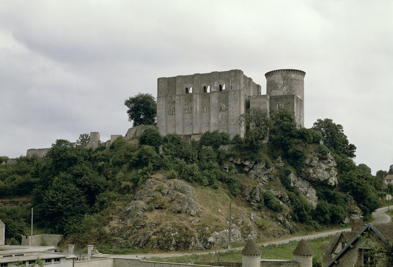 View of the Tour de Talbot and keep of the castle by French School