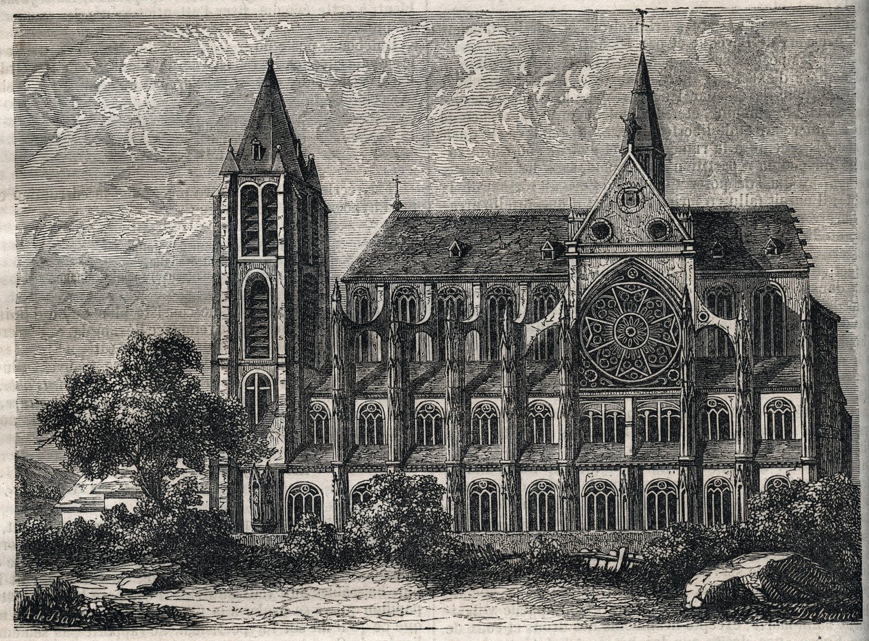View of the abbey of Saint-Victor former abbey of regular canons (Augustinian) destroyed in 1811 - Engraving in 