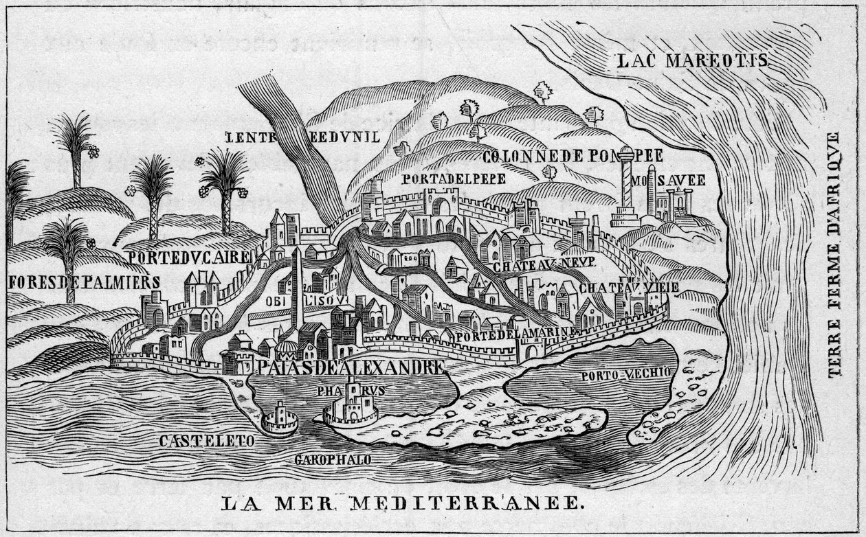 View of the city of Alexandria, Egypt by French School