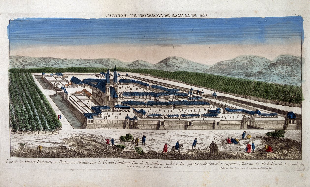 View of the city of Richelieu in Poitou - Optical by French School