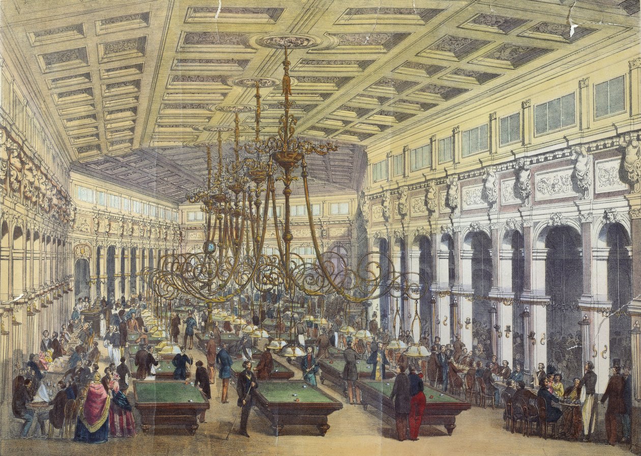View of the interior of the Grand Cafe Parisien, Paris, engraved by Thibault, 1855 by French School