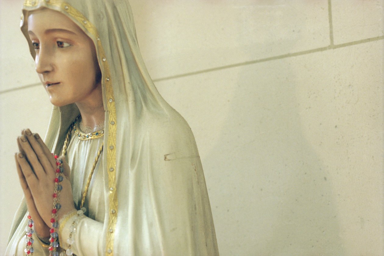Virgin (painted wood) by French School