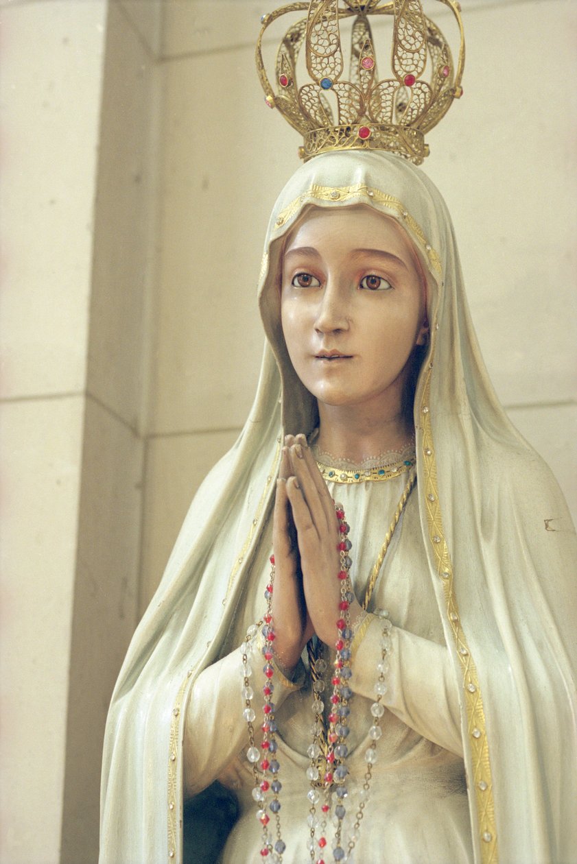 Virgin (painted wood) by French School