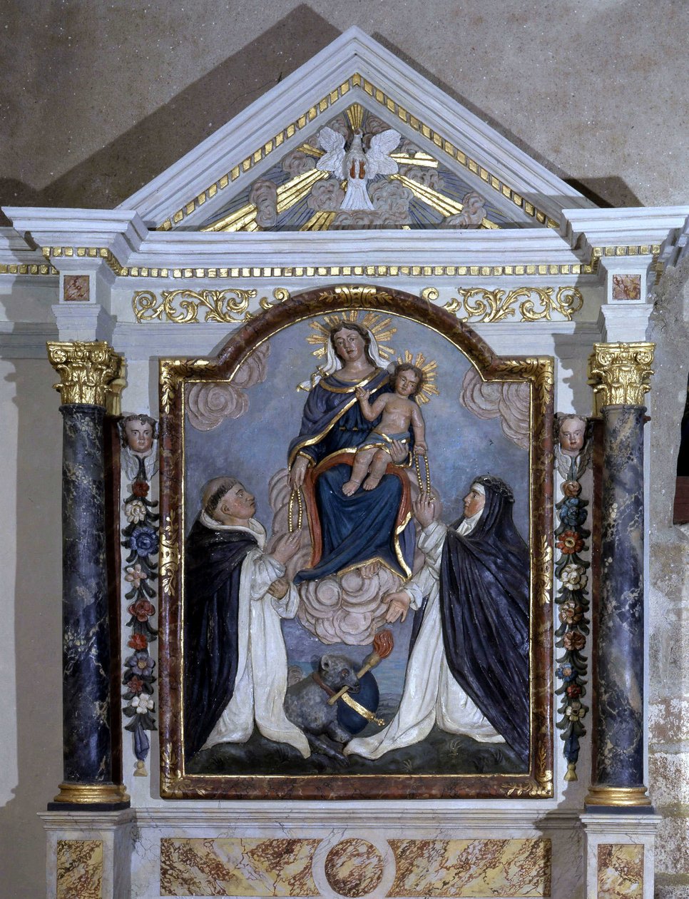 Virgin and child, altarpiece of the Church of Pear on life, Vendee by French School