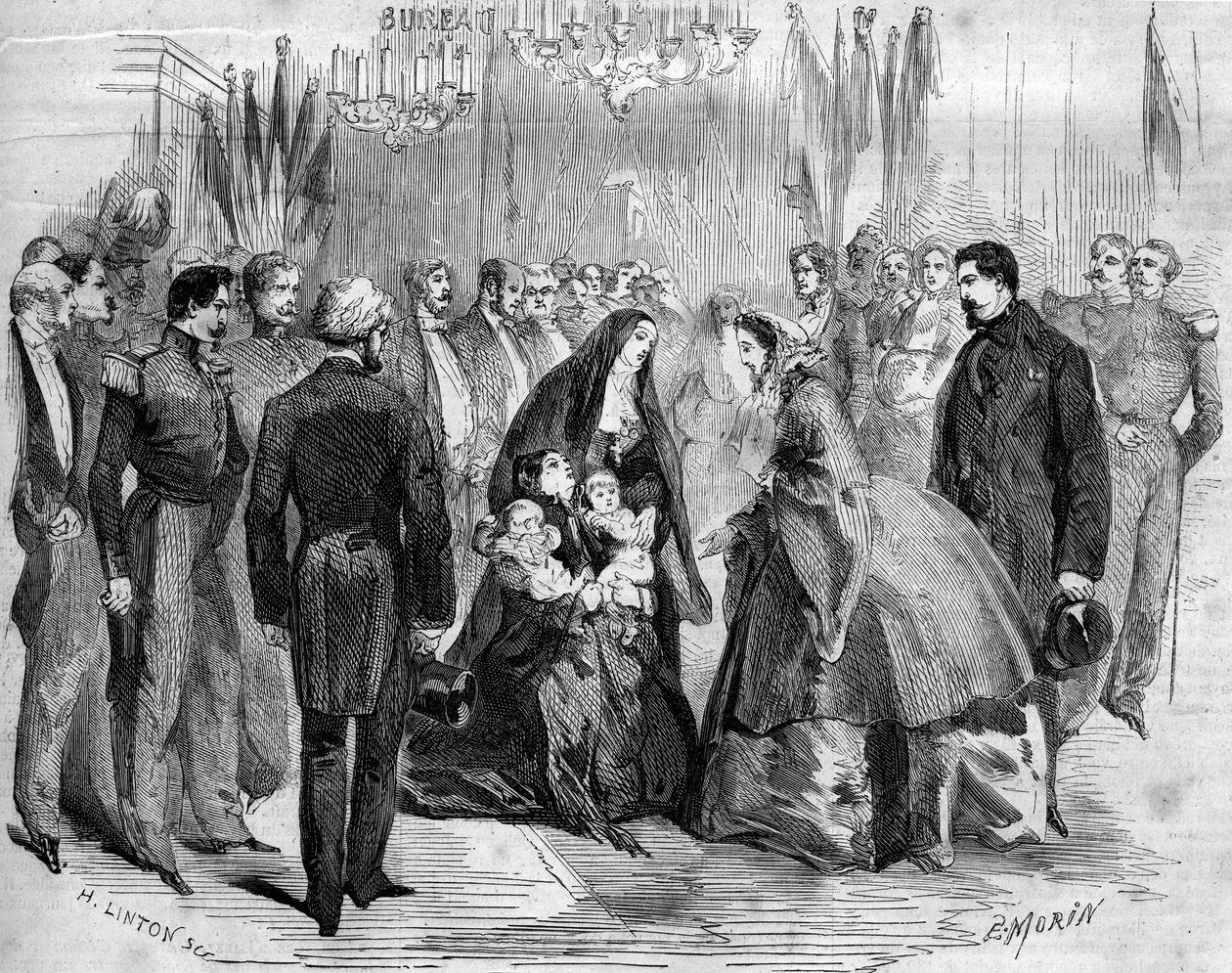 Visit of Napoleon III (1808-1873) and Empress Eugenie (1826-1920) to Chauny (Aisne, 02) by French School
