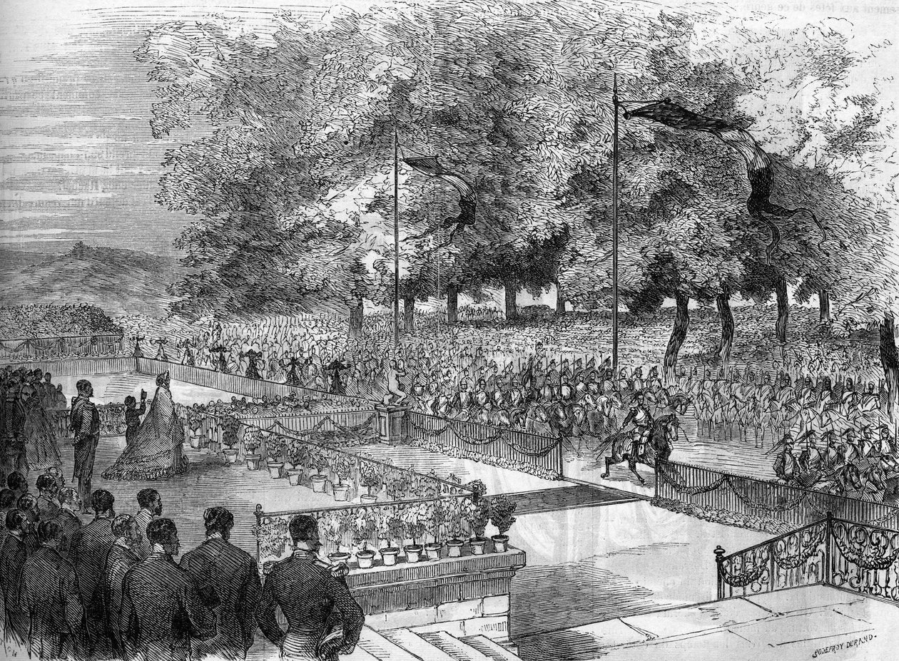 Visit to Lorraine by Empress Elisabeth of Austria (Sissi) (1837-1898) by French School