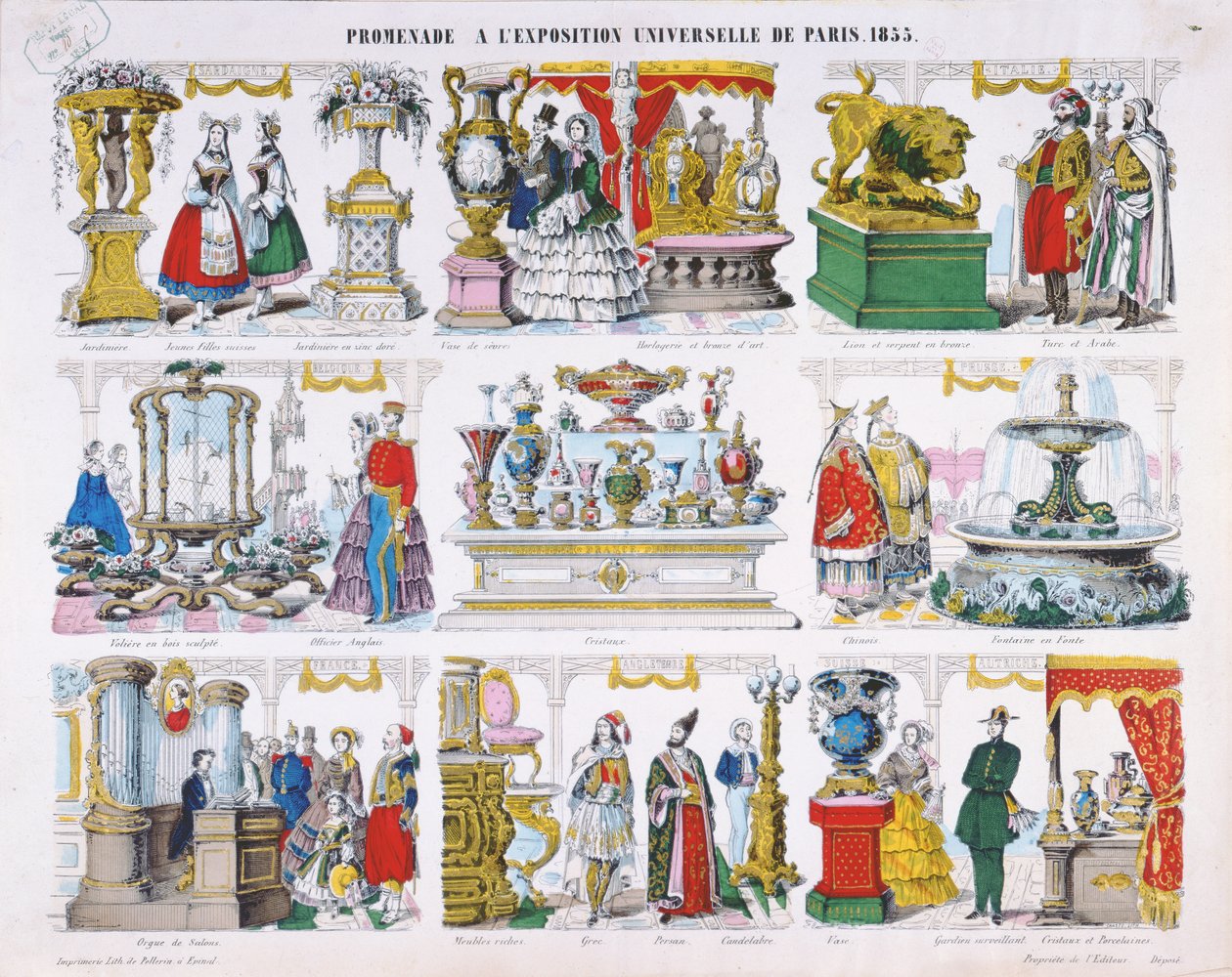 Visitors to the Exposition Universelle in 1855 by French School
