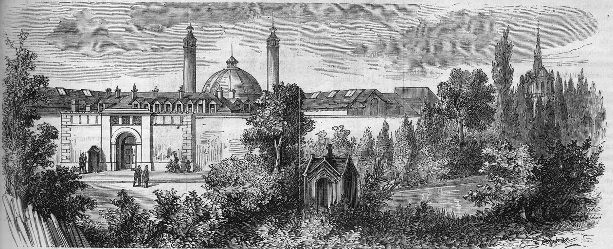 View of the prison of La Sante in Paris, Rue de la Sante by French School