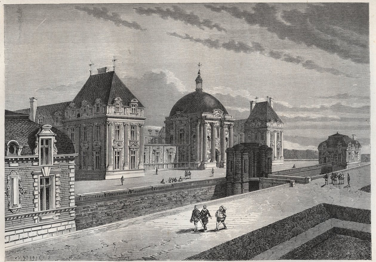 Vue du Chateau Royal de Monceaux - engraving from L