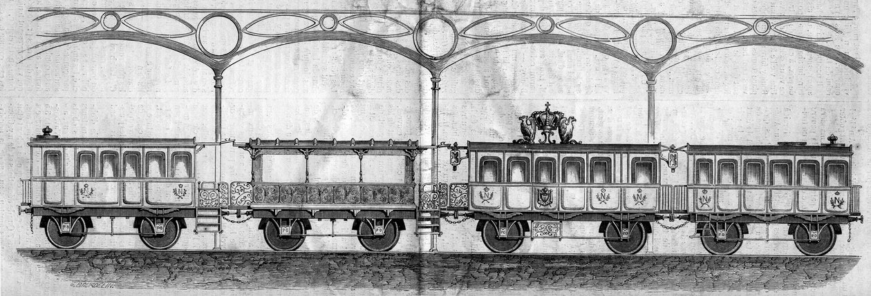 Wagons Occupied by Emperor Napoleon III During the Journey from Paris to Cherbourg by French School